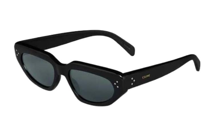 CELINE Acetate Irregular Shape Sunglasses Men's Black