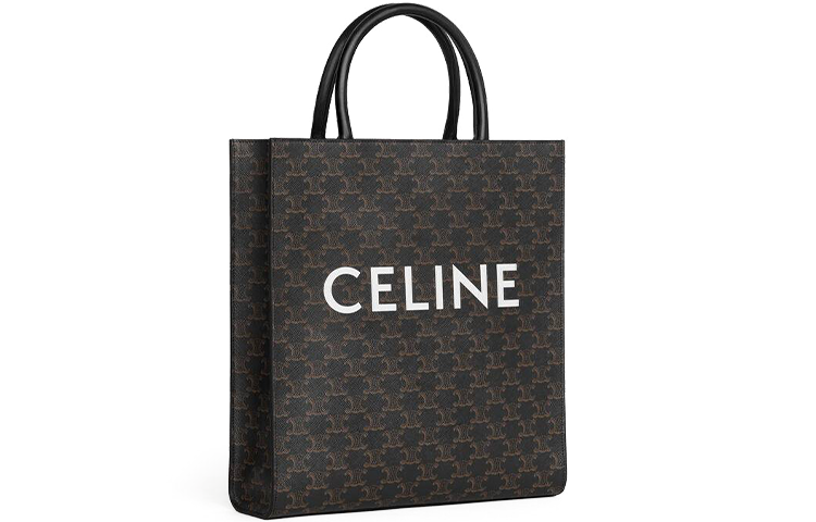 CELINE Canvas With Leather Tote Bag, Shopping Bag, Shoulder Bag, Crossbody Bag, Handbag Medium Size Unisex Black
