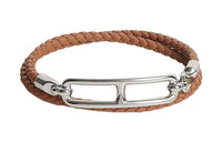 HERMES Leather Bracelets Unisex Brown