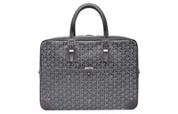 GOYARD Ambassade Canvas With Leather Handbags Briefcases Medium Size Men's Gray