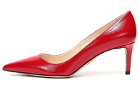 PRADA Pointed Saffiano Leather Heels 'Red' Women's