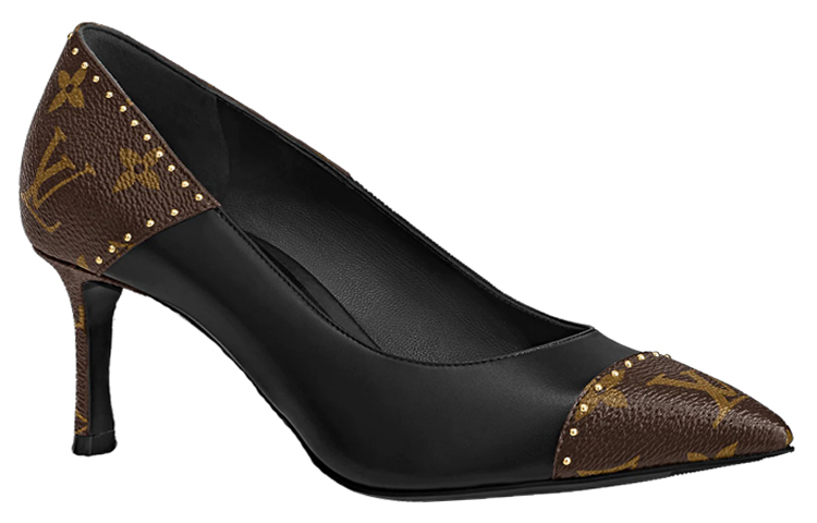 LOUIS VUITTON Chérie Slim Heel High Heels 6.5cm Women's Brown Black