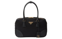 PRADA Re Edition Fabric With Leather Shoulder Bag, Handbag Women's Black