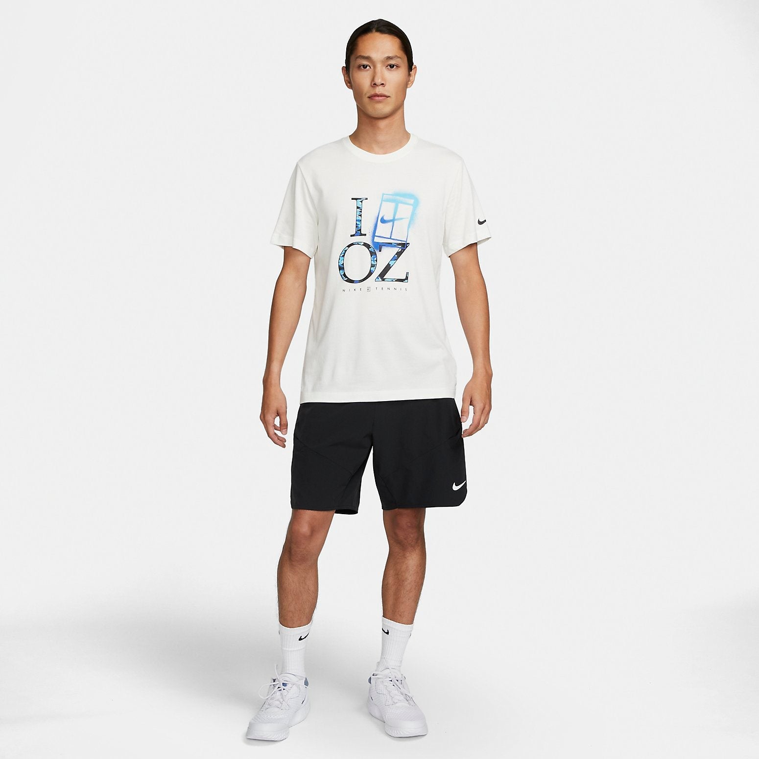 NIke Court Dri-FIT Logo Tee 'White Blue' DZ2636-133
