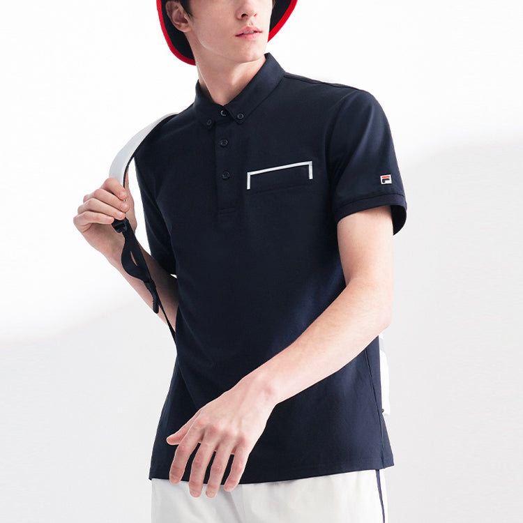 FILA Casual Sports Breathable Short Sleeve Polo Shirt Navy Blue F11M028128G-NV