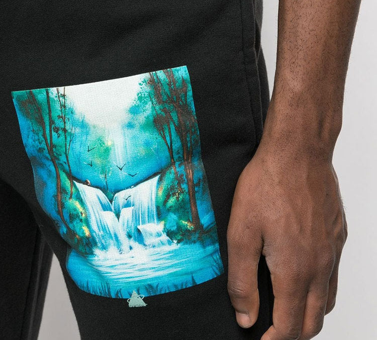 Men's Off-White Printing Black Sports Pants/Trousers/Joggers OMCH022E19E300151088