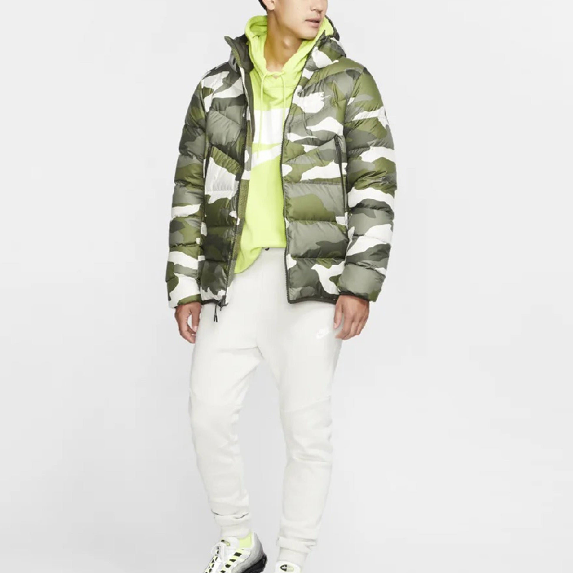 Nike Stay Warm Casual Camouflage hooded down Jacket US Edition Green Camouflage BV4763-222