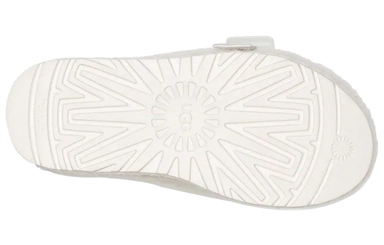 (WMNS) UGG Fluffita Thick Sole White Slippers 1113476-WHT