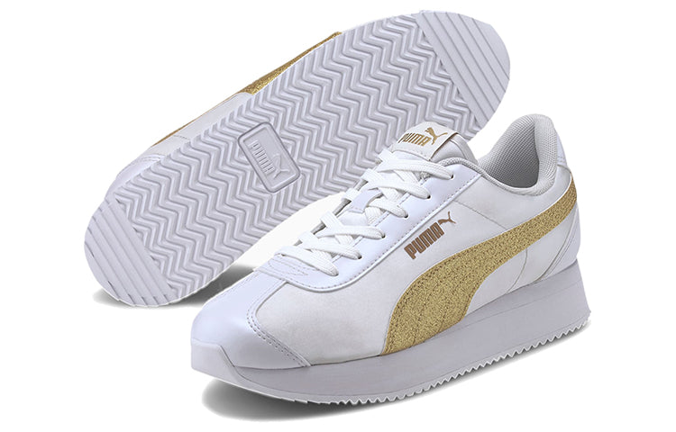 (WMNS) PUMA Turino Stacked Glitter Low Running Shoes White/Gold 371944-06