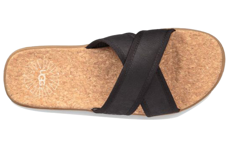 UGG Seaside Slide Cowhide Black Slippers 1092172-BLK