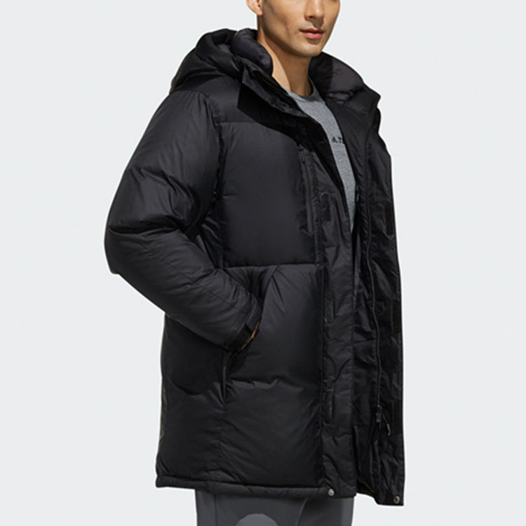 adidas Terrex Xplr Um Dwn Par Outdoor Windproof Stay Warm hooded down Jacket Black FJ9243