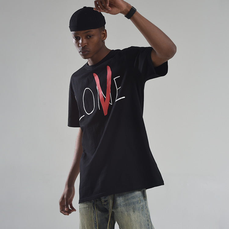 VLONE Love Tee Back Large Logo Short Sleeve Couple Style Black VLTE18SS003