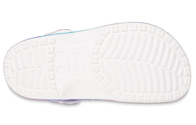Crocs Classic Pattern White Purple Sandals 'White Purple' 206565-14N
