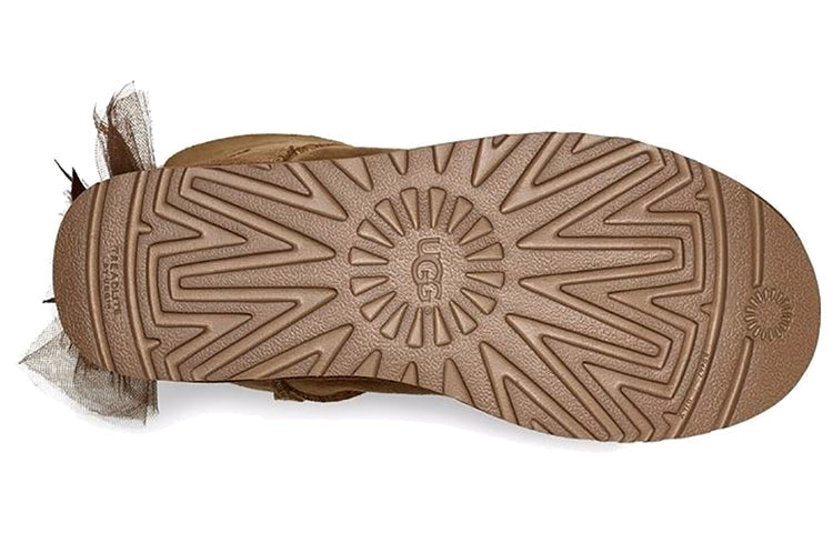 (WMNS) UGG Mini Bailey Tulle Bow 'Brown' 1019994-CHE