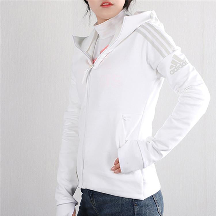 (WMNS) adidas  Z.N.E. Three Stripes Printing Hooded Jacket 'White Grey' FL1960