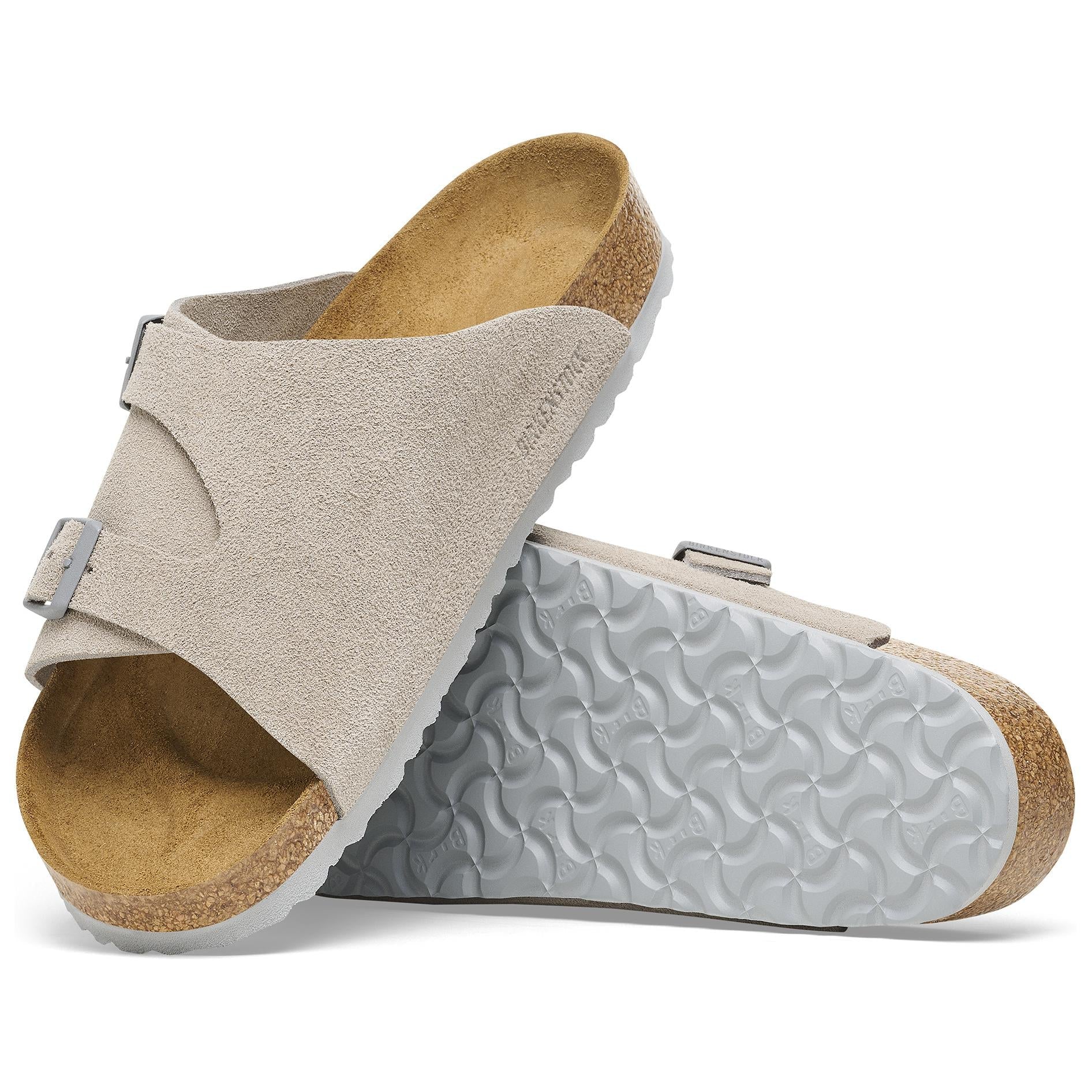 Birkenstock Zrich Suede Leather Sandals 'Stone Coin' 1027725