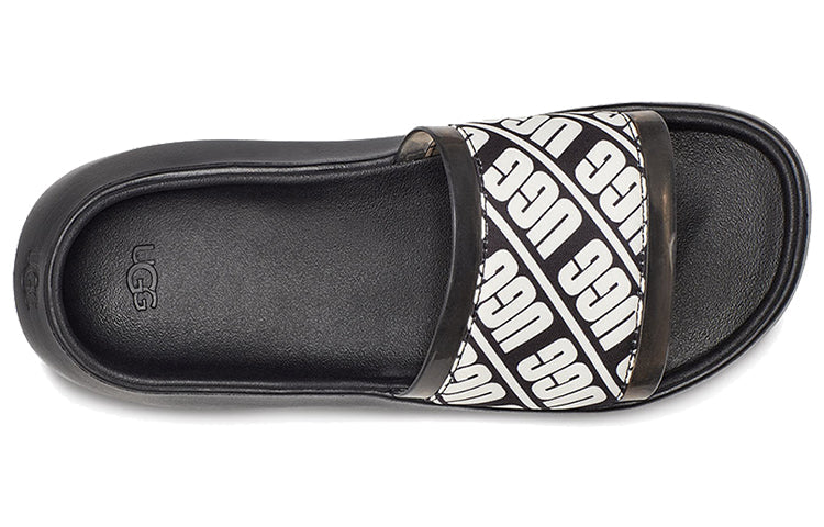 (WMNS) UGG Ruette Beach Black White Slippers 'Black White' 1111072-BLK