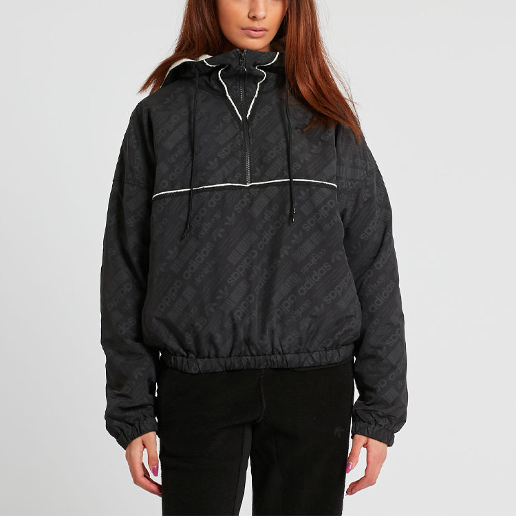 adidas originals x alexander wang Unisex Half Zipper Hooded Jacket Black BR9247