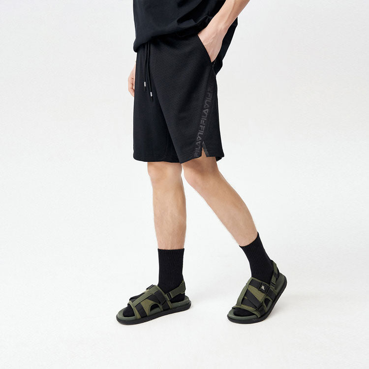 Fila FUSION Loose Casual Sports Knit Shorts Couple Style Black T11U126602F-BK