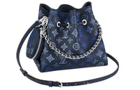 LOUIS VUITTON Bella Embossed Calfskin Handbag Cut-Out Bucket Bag Shoulder Bag Women's Gradient Blue