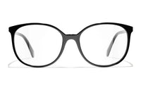 CHANEL Plate Frame Butterfly Eyeglass Frames Unisex Black