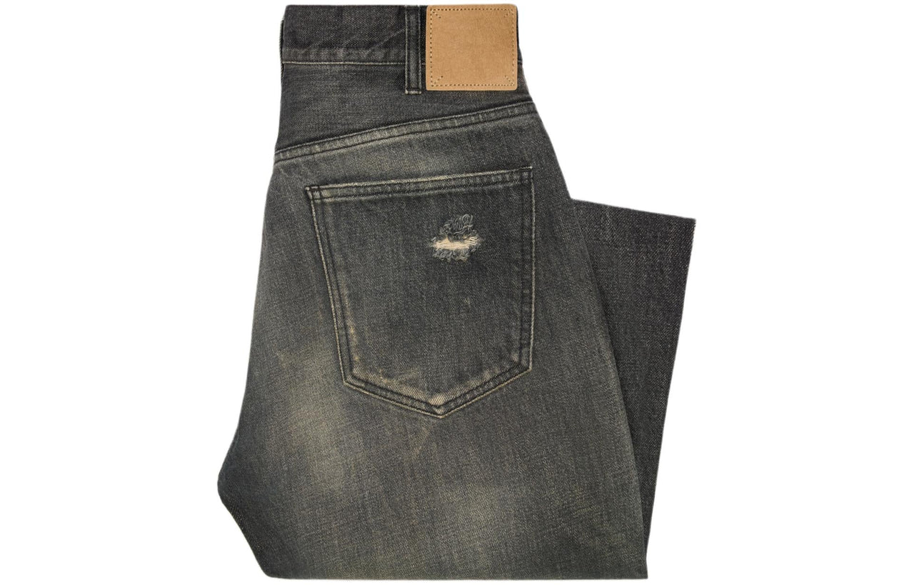 CELINE Wesley Jeans In Black Paradiso Wash Denim
