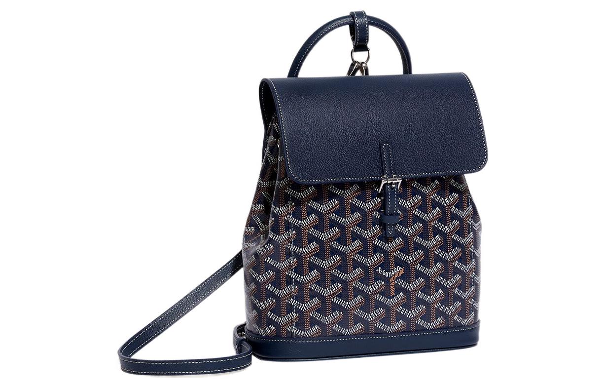 GOYARD Alpin Canvas With Leather Backpack Mini Unisex Marine Blue