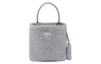 PRADA Plush Tote Bag Shopping Bag Handbag Women's Gray