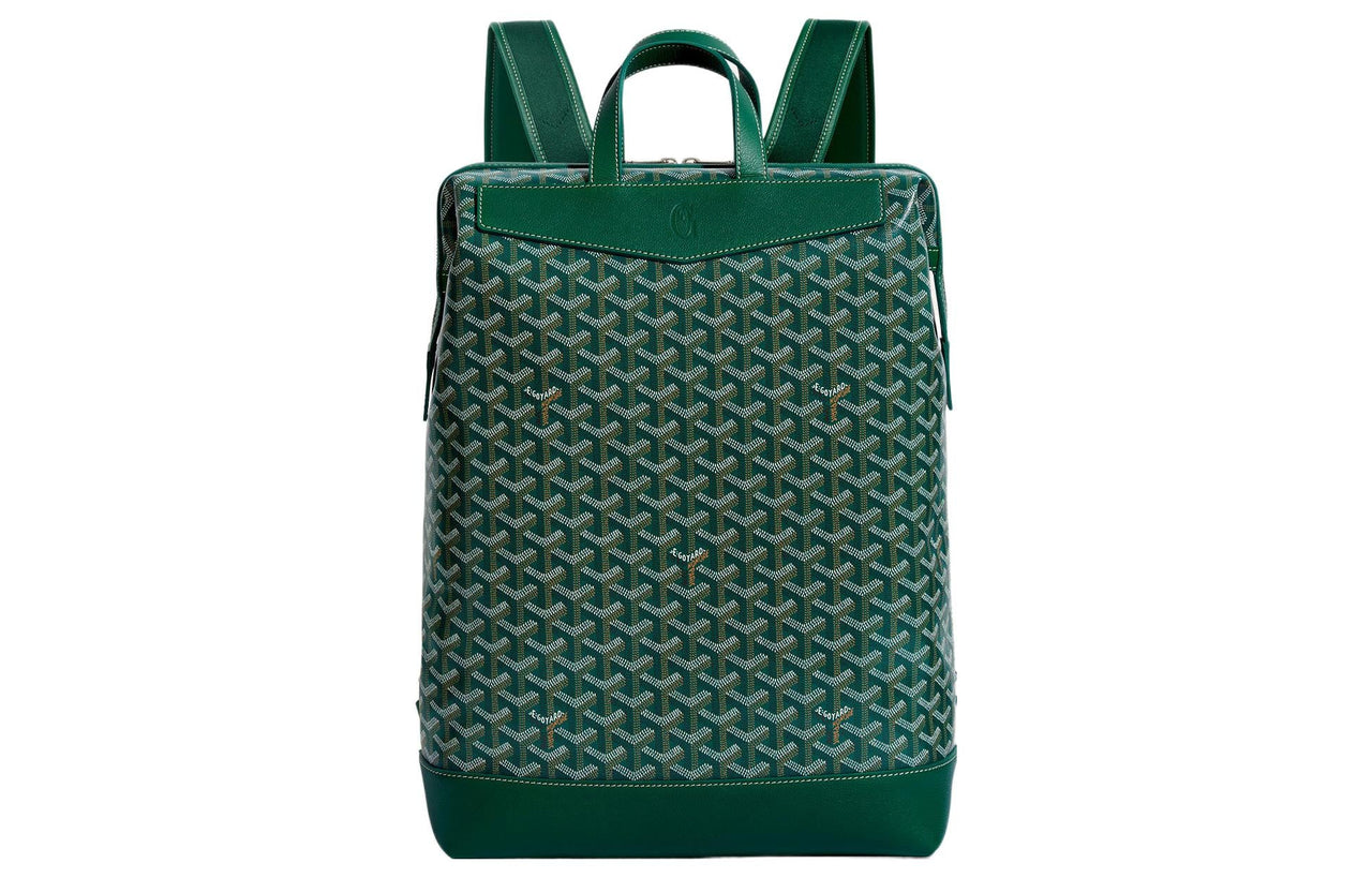 GOYARD Cisalpin Canvas Leather Backpack Unisex Green