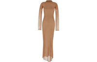 SAINT LAURENT Long-Sleeved Dresses Women's Brown