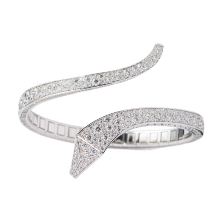 PRADA 750 White Gold 18 Ct Diamond Bracelets Women's Silver