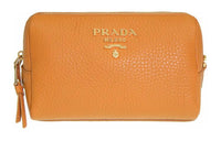 PRADA Leather Clutch Women's Ochre