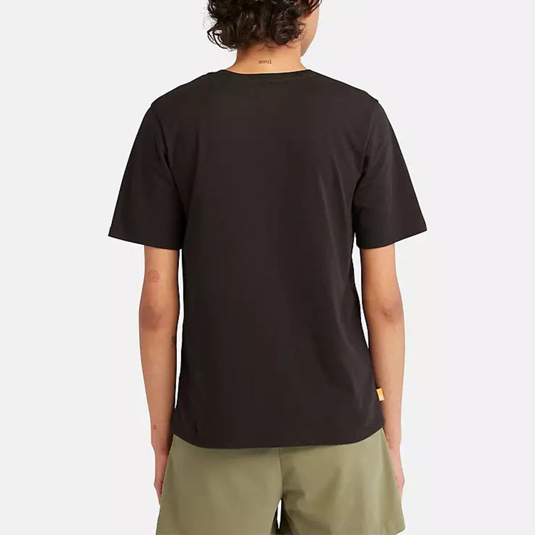 (WMNS) Timberland Stack Logo Regular T-Shirt 'Black' A69AW-001
