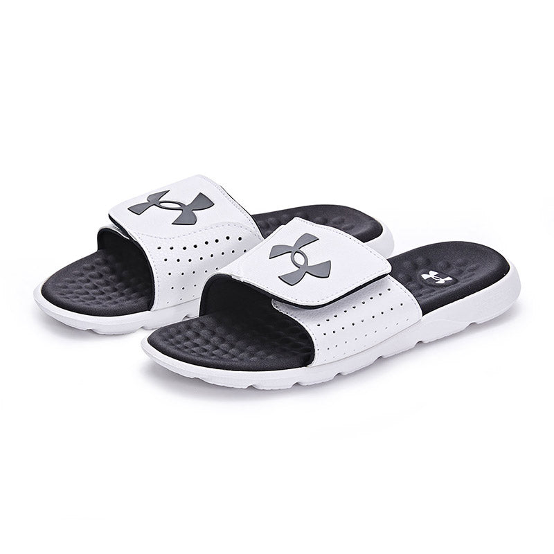 (GS) Under Armour Ignite Pro Slides 'White and Black' 3026036
