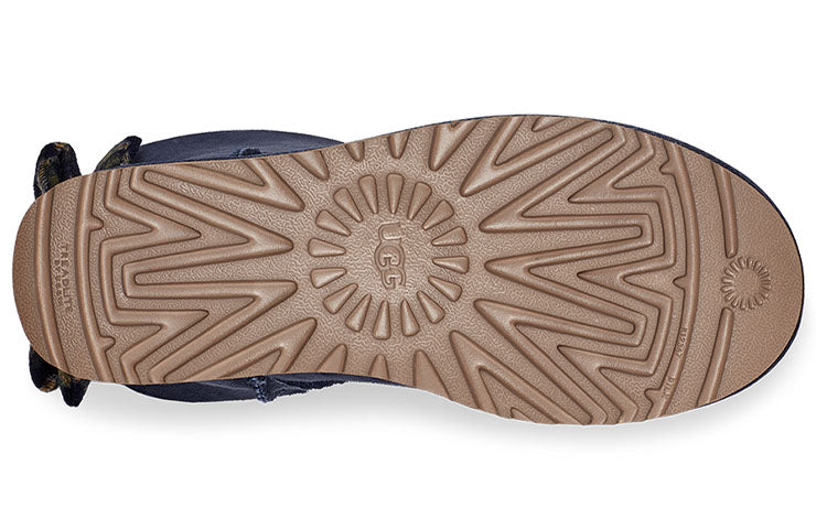 (WMNS) UGG Mini Bailey Bow Plaid Ribbon 'Navy Blue Grey' 1119115-NAVY