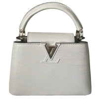 LOUIS VUITTON Leather Trim Handbag Women's White