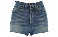 SAINT LAURENT High Rise Denim Shorts