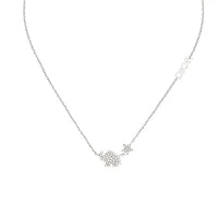 DIOR Faux Crystal Necklaces Women's Silver