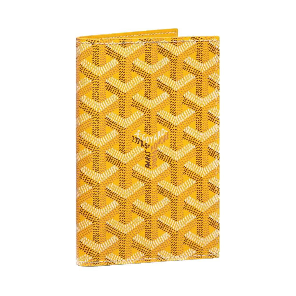 GOYARD Grenelle Cow Leather Card Holder Passport Holder Small Size Unisex Yellow