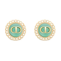 DIOR Metal Stud Earrings Women's Gold