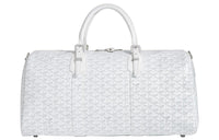 GOYARD Canvas With Calfskin Dog's Teeth Handbag, Shoulder Bag, Crossbody Bag, Travel Bag Unisex White