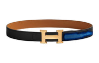 HERMES Leather Belts Women's Black/Brown