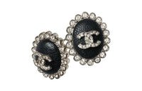 CHANEL Earrings Women's Black/Silver