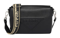 PRADA Leather Messenger Bag, Crossbody Bag, Shoulder Bag Men's Black