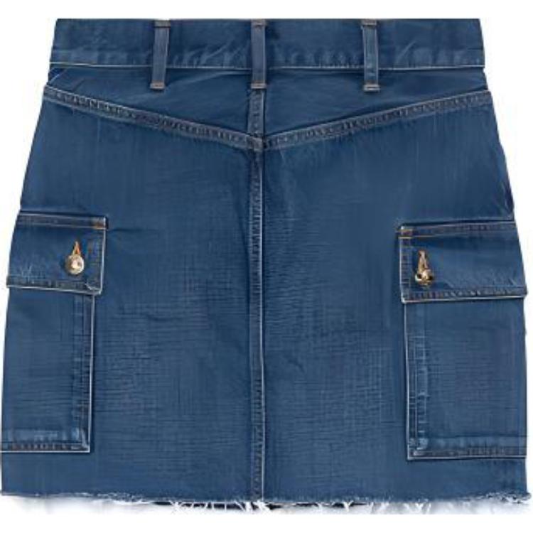 CELINE SS23 Denim Short Skirts Women's Denim Blue