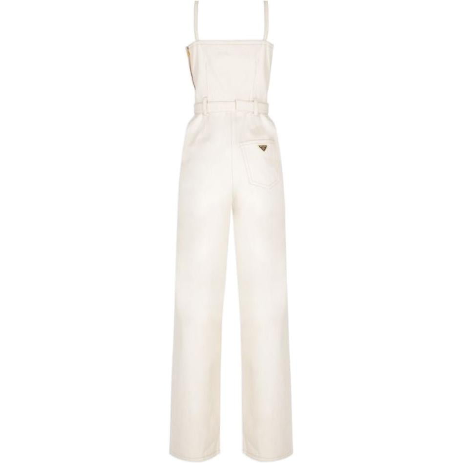 PRADA Belted-Waist Sleeveless Tailored Jumpsuit