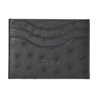 Loro Piana Ostrich Leather Card Holder Men's Black