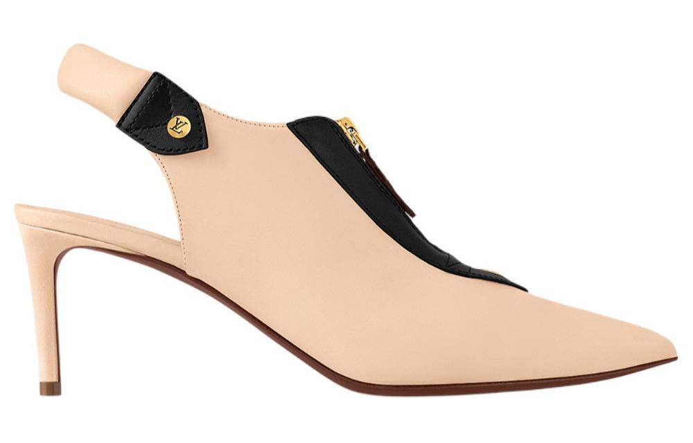 LOUIS VUITTON Slim Heel High Heels 6.5cm Women's Beige