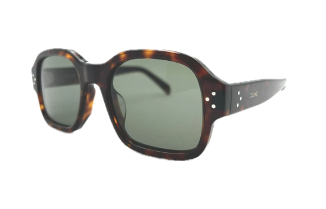 CELINE Acetate Irregular Shape Sunglasses Unisex Brown
