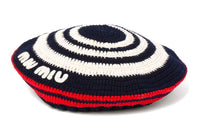 MIU MIU Logo-appliqué Crochet Beret